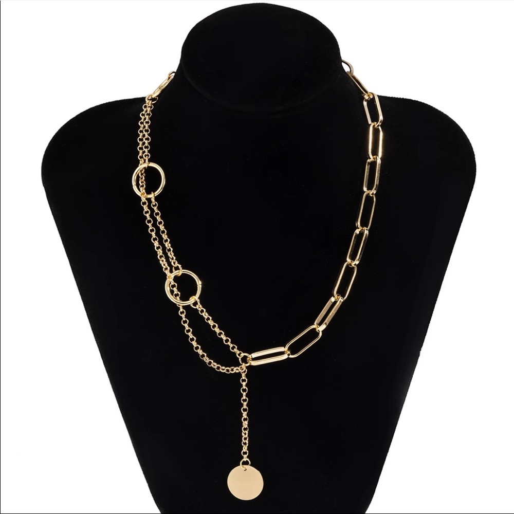 NEW 18K GOLD COIN LONG TASSEL CHAIN NECKLACE - Picture 3 of 5
